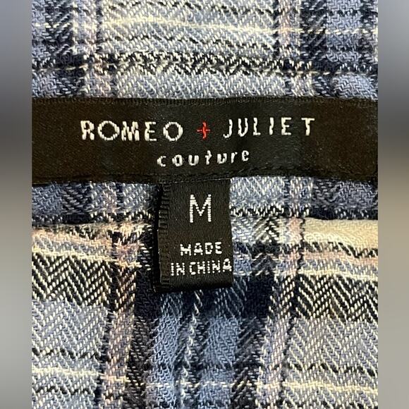 Romeo and Juliet Couture plaid button down‎ shirt sz M - Picture 7 of 7